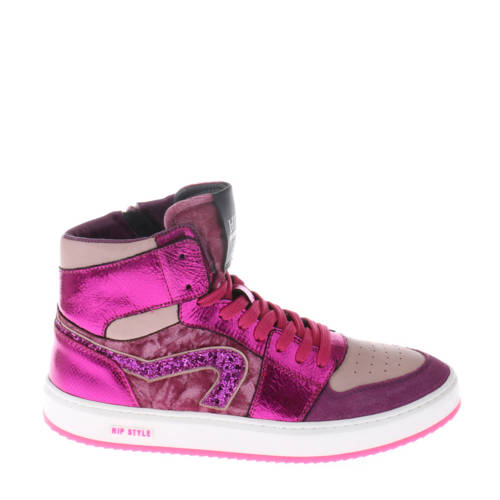 Hip leren sneakers roze/paars Meisjes Leer Meerkleurig - maat 34 afbeelding