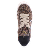 thumbnail: Hip suède sneakers met panterprint cognac/zwart