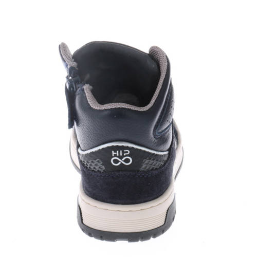 Hip leren sneakers donkerblauw Jongens Leer Meerkleurig