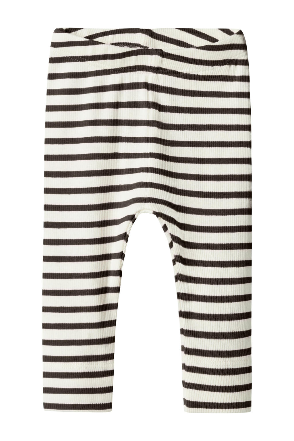 Donkerbruin en ecru jongens NAME IT BABY super skinny babybroek van katoen met elastische tailleband en strepenprint