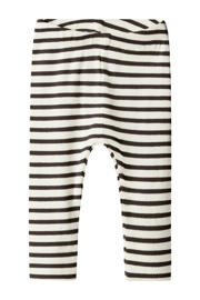 thumbnail: Donkerbruin en ecru jongens NAME IT BABY super skinny babybroek van katoen met elastische tailleband en strepenprint