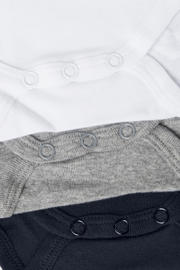 thumbnail: NAME IT BABY romper - set van 3 zwart/grijs melange/wit