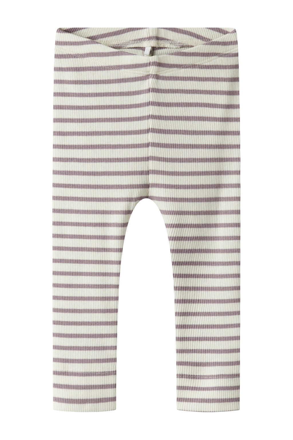 Lila en ecru NAME IT BABY super skinny babybroek van katoen met elastische tailleband en strepenprint