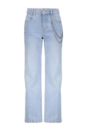 high waist straight leg jeans light blue denim