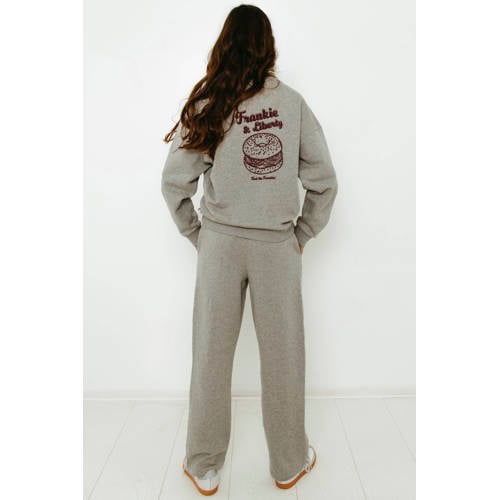 Frankie&Liberty sweater met backprint grijs melange Backprint - maat 176 afbeelding