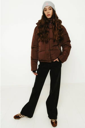 high waist straight leg jeans zwart