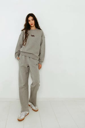 straight casual broek lichtgrijs