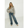 Frankie&Liberty hoodie met backprint grijs melange