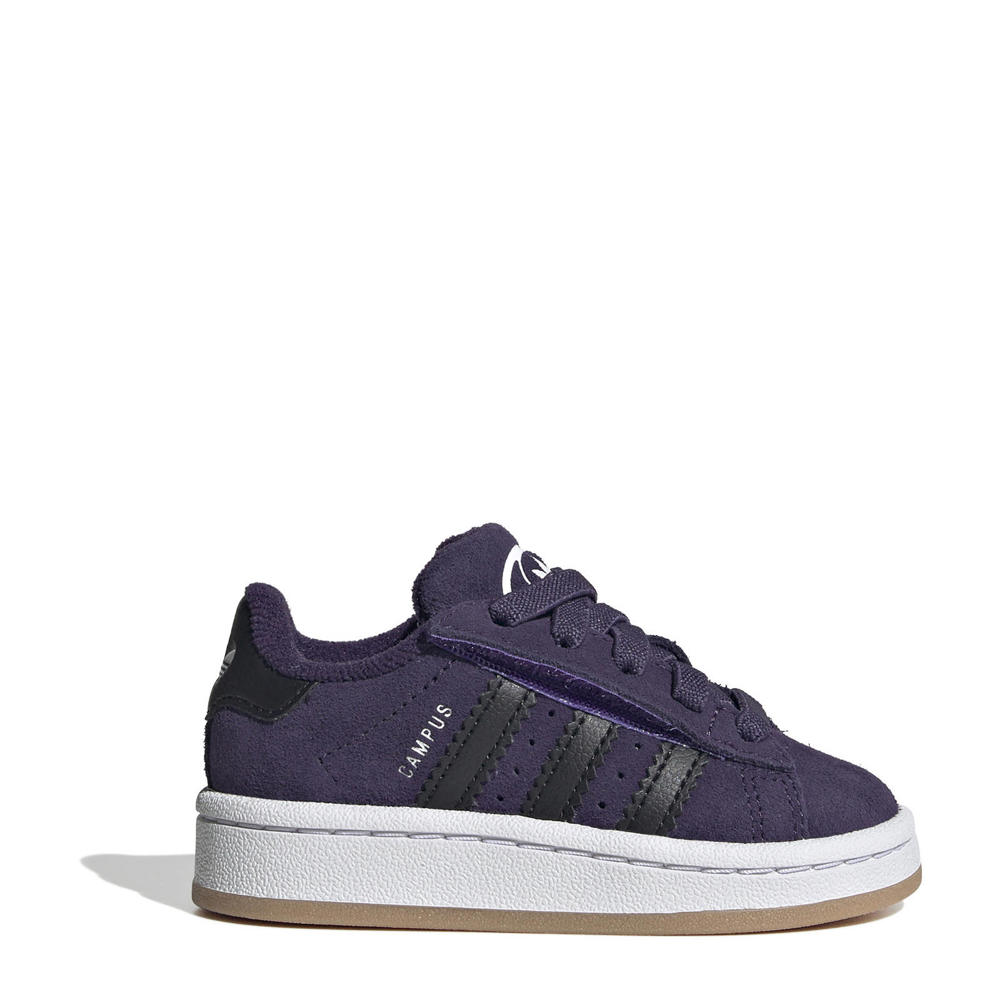 Paarse jongens en meisjes adidas Originals Campus 00s sneakers van suède-pu met veter- met klittenbandsluiting