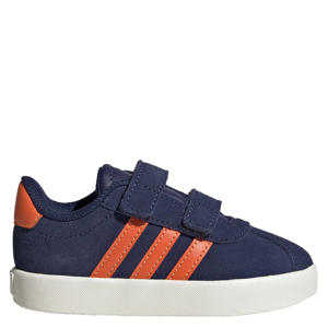 VL Court 3.0 suede sneakers donkerblauw/oranje