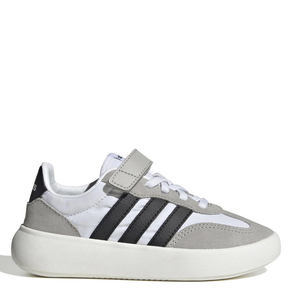 Witte jongens en meisjes adidas Sportswear Barreda Decode sneakers van bovenwerk van textiel en leer met elastische veter- met klittenbandsluiting