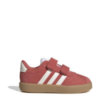 thumbnail: Koraalrood en witte jongens en meisjes adidas Sportswear VL Court sneakers van suède met klittenband