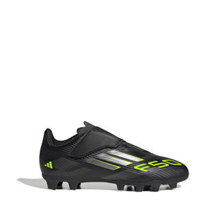 F50 Club Velcro FG?MG  junior voetbalschoenen zwart/zilvergrijs/geel