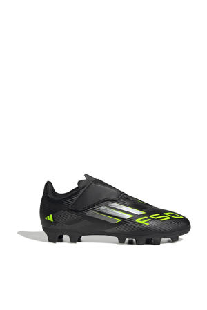 F50 Club Velcro FG?MG  junior voetbalschoenen zwart/zilvergrijs/geel