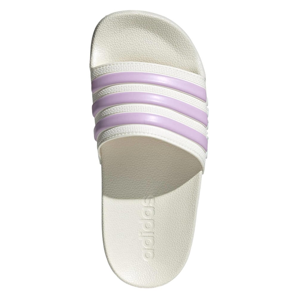 Ecru en paarse jongens en meisjes adidas Sportswear Adilette badslippers van rubber