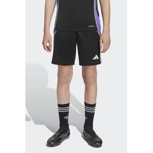 adidas Performance Junior sportshort Tiro 24 zwart/paars Sportbroek Jongens/Meisjes Polyester
