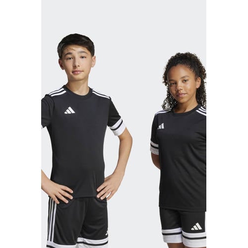adidas Performance Junior voetbalshirt Squadra 25 zwart/wit Sport t-shirt Jongens/Meisjes Polyester Ronde hals - maat 164 afbeelding