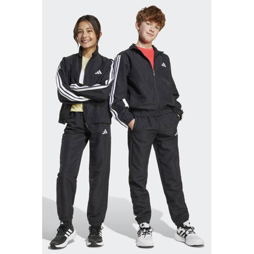 adidas Sportswear trainingspak zwart/wit Joggingpak Jongens/Meisjes Polyester Opstaande kraag - maat 140 afbeelding