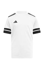thumbnail: Wit en zwarte jongens en meisjes adidas Performance junior voetbalshirt van polyester met korte mouwen en ronde hals