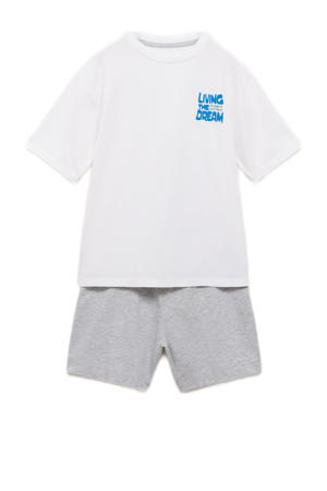   shortama lichtgrijs/wit/blauw