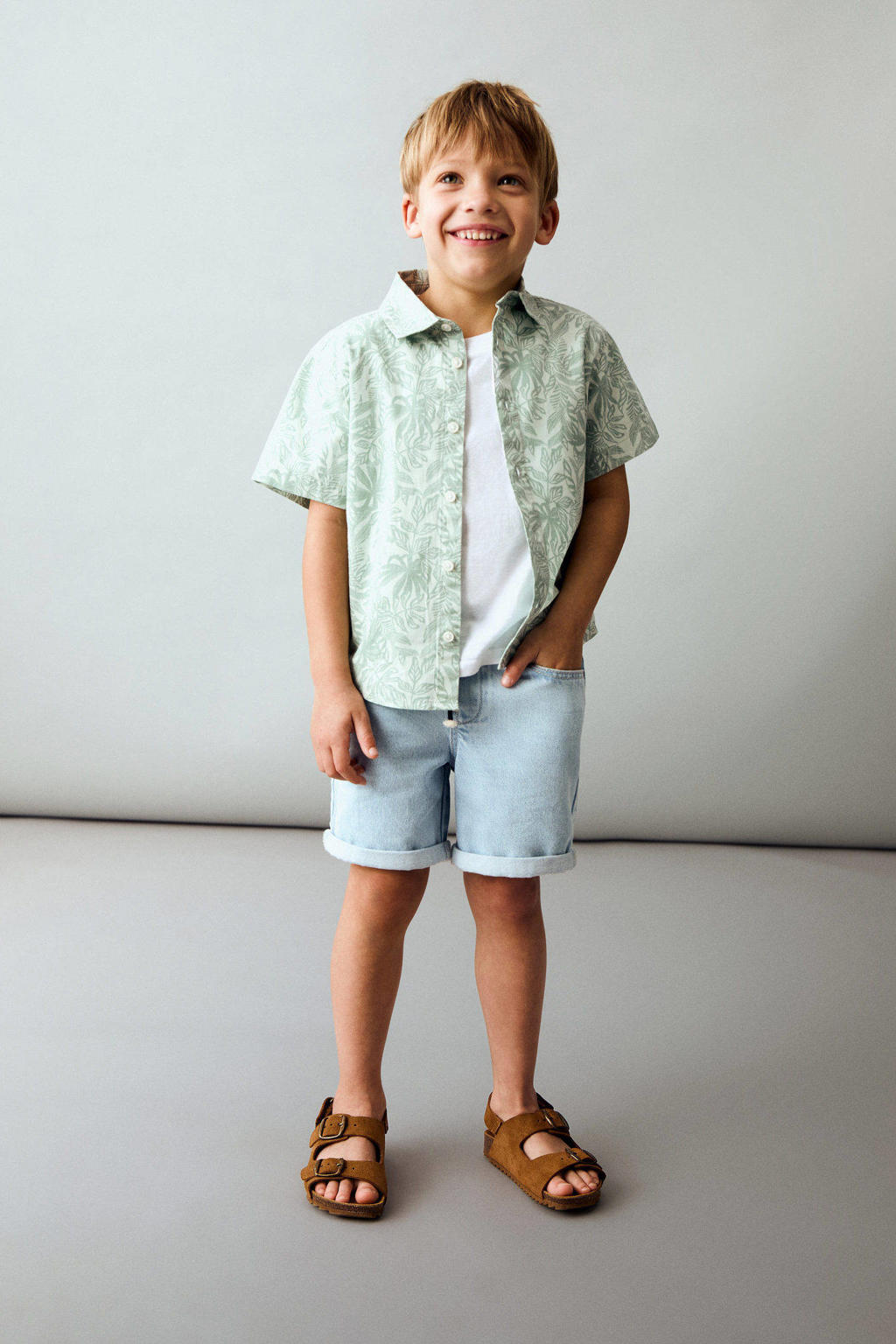Mango Kids overhemd lichtgroen