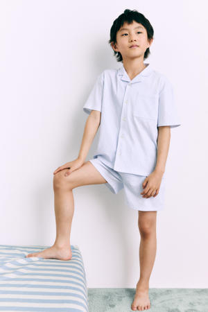   shortama lichtblauw/wit