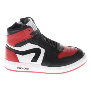 leren sneakers rood/zwart/wit