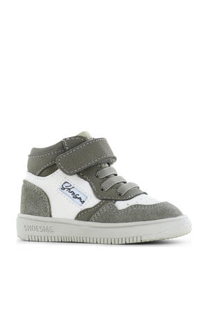   leren sneakers grijs/wit
