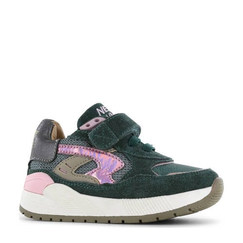 Shoesme leren sneakers donkergroen/roze Meisjes Leer Meerkleurig - maat 35 afbeelding