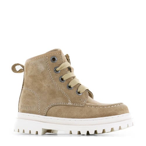 Shoesme suède veterboots beige Meisjes Suede Effen