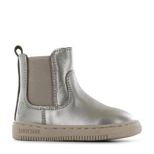 leren enkelboots champagne goud