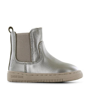 leren enkelboots champagne goud