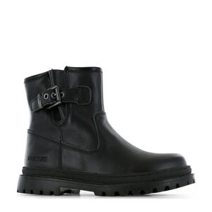 leren bikerboots zwart
