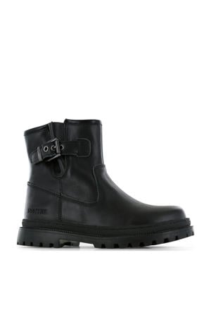 leren bikerboots zwart