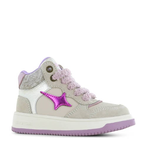 Shoesme suède sneakers beige/lila Meisjes Suede Meerkleurig