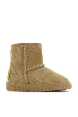 gevoerde suède enkelboots cognac