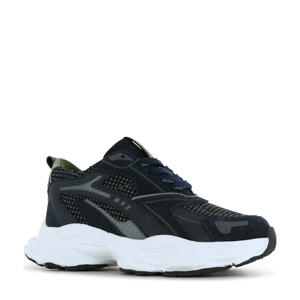 chunky suède sneakers donkerblauw