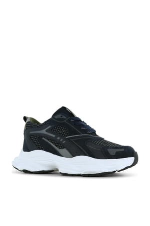 chunky suède sneakers donkerblauw