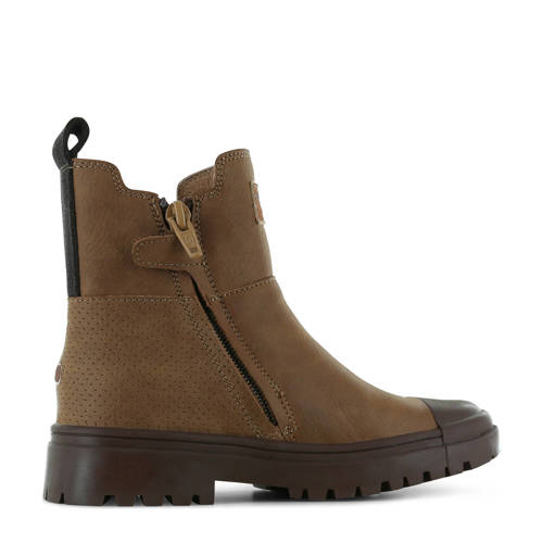 Shoesme leren enkelboots cognac Bruin Jongens Leer Meerkleurig