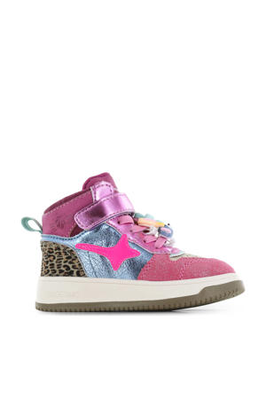 leren sneakers roze