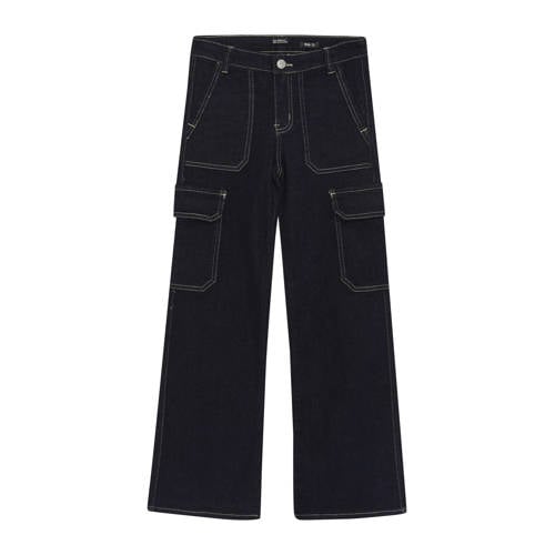 Indian Blue Jeans loose fit jeans dark blue denim Blauw Effen
