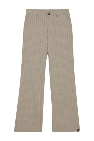 loose pantalon met krijtstreep zand