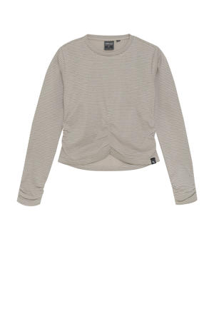 gestreepte blousetop lichtgrijs
