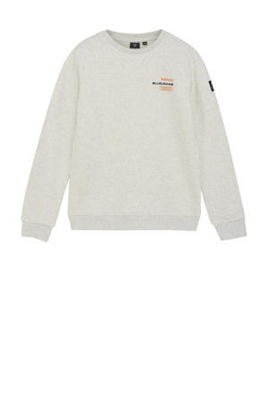 sweater met backprint grijs melange