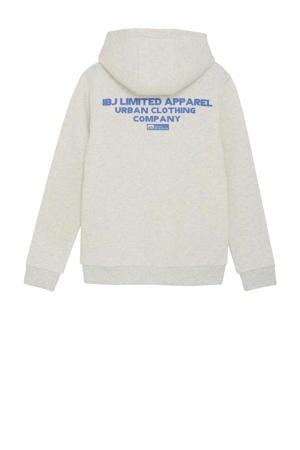 sweater met backprint grijs melange