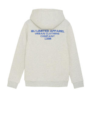 sweater met backprint grijs melange
