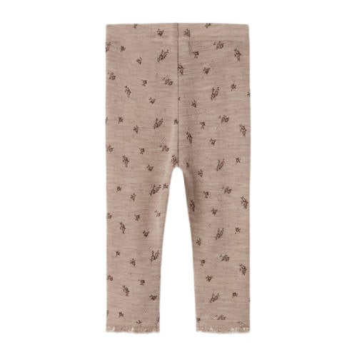 NAME IT BABY wollen slim legging grijs Bloemen