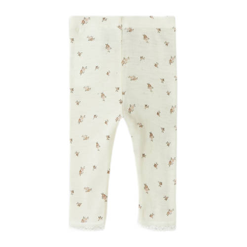 NAME IT BABY wollen slim legging wit Bloemen
