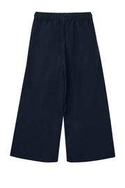 thumbnail: Donkerblauwe meisjes s.Oliver casual broek van viscose met elastische tailleband met koord en effen