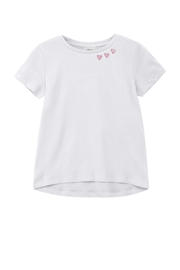 thumbnail: Witte meisjes s.Oliver T-shirt van katoen met backprint, korte mouwen en ronde hals